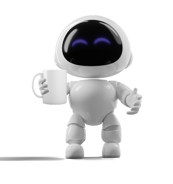 SpendCraft robot holding a cup